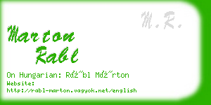 marton rabl business card